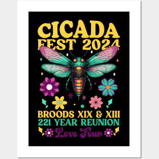 Cicada Fest 2024 Broods XIX & XIII Entomology Cicada Lover Posters and Art